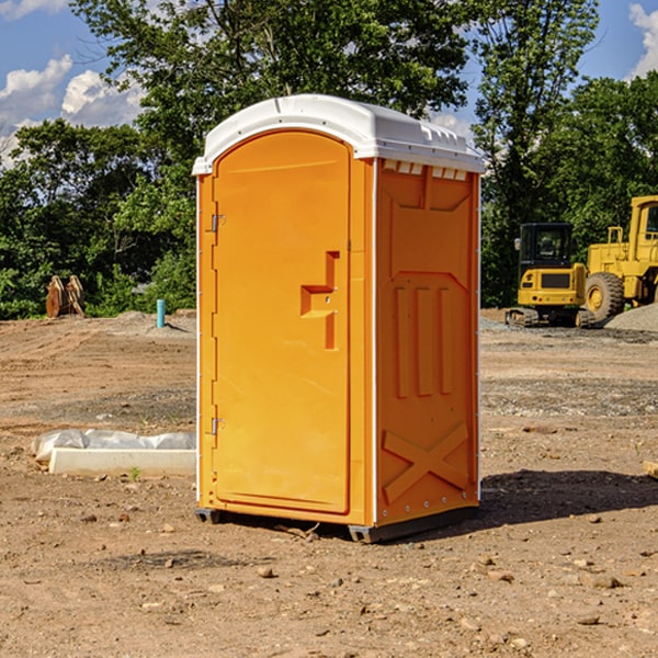 how often are the portable restrooms cleaned and serviced during a rental period in Shaft